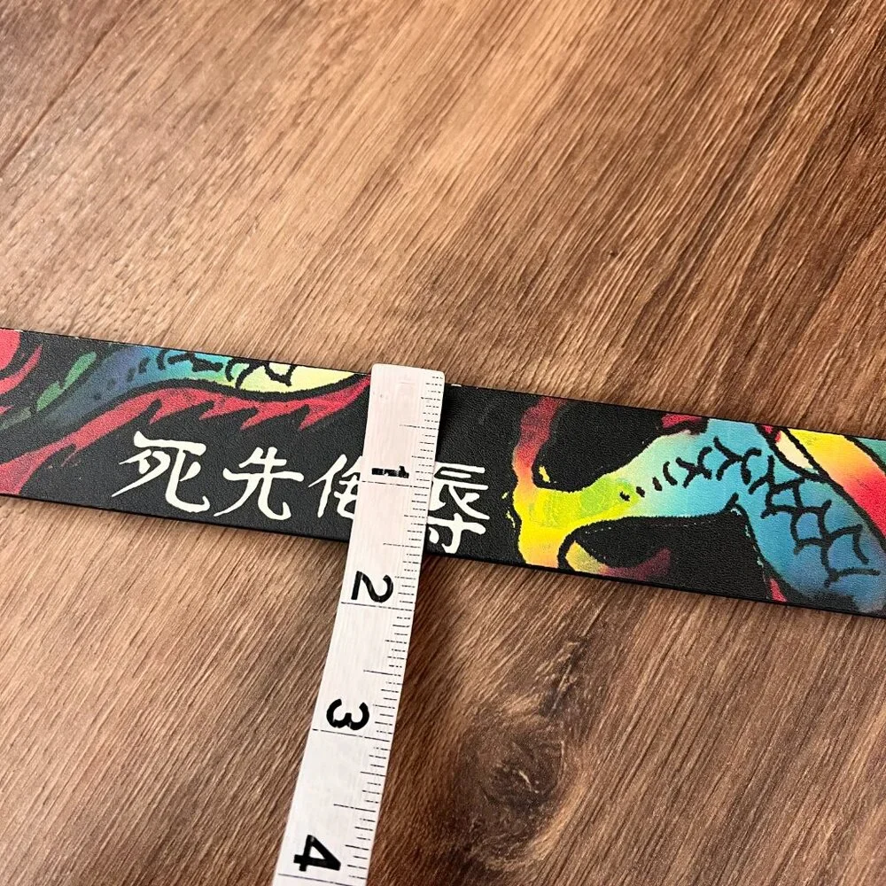 NEW Ed Hardy Tattoo Dragon & Tiger Black Reversible Belt Sz 36
